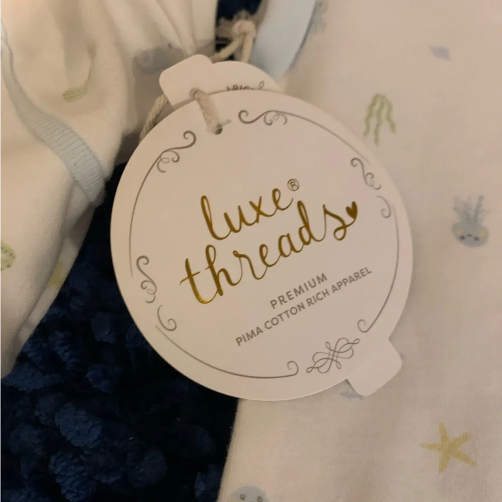 Luxe Threads Soft White Baby Onesie and Hat Set